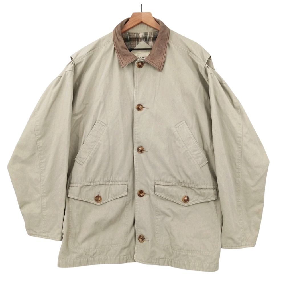 FieldMaster Barn Coat Mens 2xl Beige Button Zip Field Chore Jacket XXL
